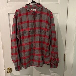 Lucky Brand Red and Gray Plaid Shirt